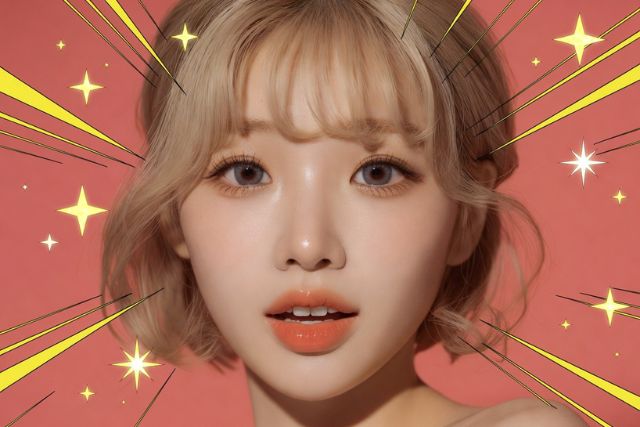 驚いた表情の女の子