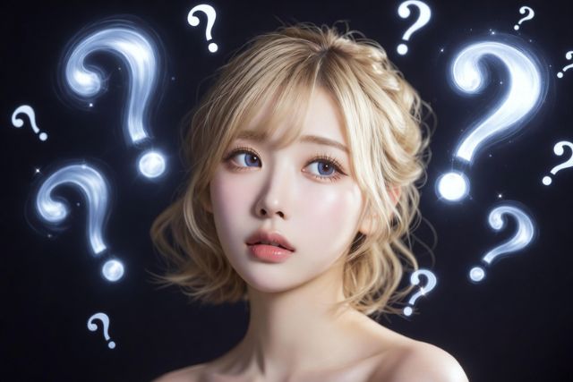 黒い背景に斜め上を向いている女性