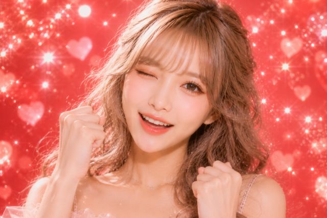 笑顔でファイティングポーズをする女性