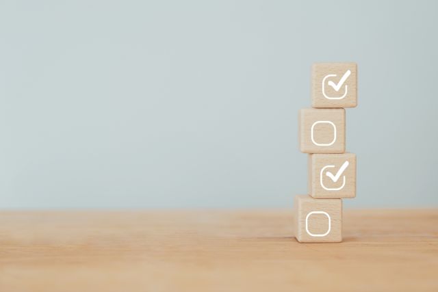 チェックマークとチェックボックスが書かれたブロック