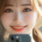 スマホを持つ女性