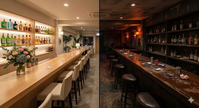 明るいバーと暗いバー