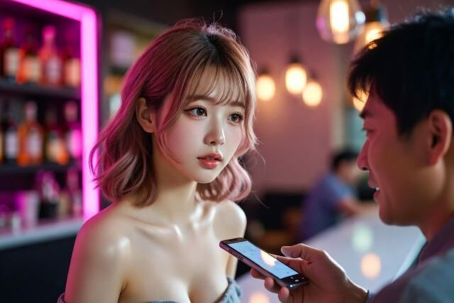 携帯を持つ男性と不安そうに見つめる女性