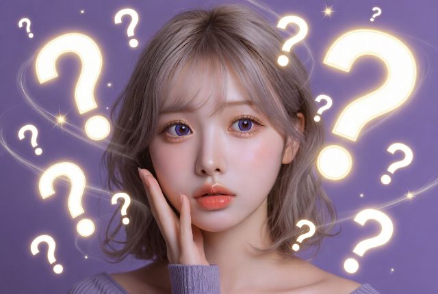 ハテナマークを浮かべる女性