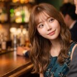 バーで男性の隣に座る女性